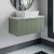 Hudson Reed Fluted Wall Hung 1-Drawer Vanity Unit with Sparkling White Worktop 800mm Wide - Satin Green