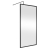 Hudson Reed Full Outer Framed Wetroom Screen 1000mm W x 1950mm H with Support Bar 8mm Glass - Matt Black