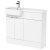 Hudson Reed Fusion LH Combination Unit with Round Semi Recessed Basin 1000mm Wide - Gloss White