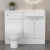 Hudson Reed Fusion RH Combination Unit with Round Semi Recessed Basin 1100mm Wide - Gloss White
