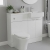 Hudson Reed Fusion RH Combination Unit with Square Semi Recessed Basin 1000mm Wide - Gloss White