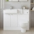 Hudson Reed Fusion LH Combination Unit with Square Semi Recessed Basin 1100mm Wide - Gloss White