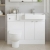 Hudson Reed Fusion RH Combination Unit with Square Semi Recessed Basin 1100mm Wide - Gloss White