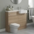 Hudson Reed Fusion RH Combination Unit with Round Semi Recessed Basin 1000mm Wide - Bleached Oak | Thumbnail Image