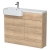 Hudson Reed Fusion LH Combination Unit with Round Semi Recessed Basin 1100mm Wide - Bleached Oak | Thumbnail Image