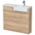 Hudson Reed Fusion RH Combination Unit with Square Semi Recessed Basin 1100mm Wide - Bleached Oak | Thumbnail Image