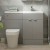 Hudson Reed Fusion RH Combination Unit with 500mm WC Unit - 1000mm Wide - Pebble Grey