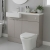 Hudson Reed Fusion LH Combination Unit with Square Semi Recessed Basin 1000mm Wide - Pebble Grey