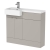 Hudson Reed Fusion LH Combination Unit with Square Semi Recessed Basin 1000mm Wide - Pebble Grey
