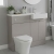 Hudson Reed Fusion RH Combination Unit with Square Semi Recessed Basin 1000mm Wide - Pebble Grey