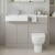 Hudson Reed Fusion LH Combination Unit with Square Semi Recessed Basin 1100mm Wide - Pebble Grey