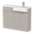 Hudson Reed Fusion RH Combination Unit with Square Semi Recessed Basin 1100mm Wide - Pebble Grey