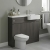 Hudson Reed Fusion RH Combination Unit with Round Semi Recessed Basin 1000mm Wide - Anthracite Woodgrain