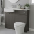 Hudson Reed Fusion LH Combination Unit with Square Semi Recessed Basin 1000mm Wide - Anthracite Woodgrain