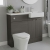 Hudson Reed Fusion RH Combination Unit with Square Semi Recessed Basin 1000mm Wide - Anthracite Woodgrain