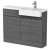 Hudson Reed Fusion RH Combination Unit with Square Semi Recessed Basin 1100mm Wide - Anthracite Woodgrain