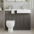 Hudson Reed Fusion RH Combination Unit with Square Semi Recessed Basin 1100mm Wide - Anthracite Woodgrain