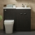 Hudson Reed Fusion RH Combination Unit with 600mm WC Unit - 1200mm Wide - Charcoal Black Woodgrain