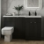 Hudson Reed Fusion RH Combination Unit with 600mm WC Unit - 1500mm Wide - Charcoal Black Woodgrain