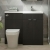 Hudson Reed Fusion RH Combination Unit with 500mm WC Unit - 1000mm Wide - Charcoal Black Woodgrain