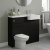 Hudson Reed Fusion RH Combination Unit with Round Semi Recessed Basin 1000mm Wide - Charcoal Black Woodgrain