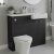 Hudson Reed Fusion RH Combination Unit with Square Semi Recessed Basin 1000mm Wide - Charcoal Black Woodgrain