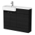 Hudson Reed Fusion LH Combination Unit with Square Semi Recessed Basin 1100mm Wide - Charcoal Black Woodgrain