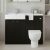 Hudson Reed Fusion LH Combination Unit with Square Semi Recessed Basin 1100mm Wide - Charcoal Black Woodgrain