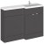 Hudson Reed Fusion RH Combination Unit with 600mm WC Unit - 1200mm Wide - Gloss Grey