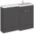 Hudson Reed Fusion RH Combination Unit with 300mm Base Unit - 1200mm Wide - Gloss Grey