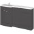 Hudson Reed Fusion LH Combination Unit with 500mm WC Unit - 1500mm Wide - Gloss Grey