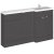 Hudson Reed Fusion RH Combination Unit with 500mm WC Unit - 1500mm Wide - Gloss Grey
