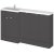 Hudson Reed Fusion LH Combination Unit with 300mm Base Unit x 3 - 1500mm Wide - Gloss Grey