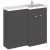 Hudson Reed Fusion RH Combination Unit with 500mm WC Unit - 1000mm Wide - Gloss Grey