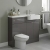 Hudson Reed Fusion RH Combination Unit with Round Semi Recessed Basin 1000mm Wide - Gloss Grey