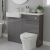 Hudson Reed Fusion LH Combination Unit with Square Semi Recessed Basin 1000mm Wide - Gloss Grey