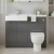 Hudson Reed Fusion LH Combination Unit with Square Semi Recessed Basin 1100mm Wide - Gloss Grey
