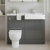 Hudson Reed Fusion RH Combination Unit with Square Semi Recessed Basin 1100mm Wide - Gloss Grey