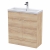 Hudson Reed Fusion Floor Standing 2-Door Vanity Unit with Ceramic Basin 800mm Wide - Bleached Oak | Thumbnail Image