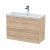 Hudson Reed Fusion Wall Hung 2-Drawer Vanity Unit with Ceramic Basin 800mm Wide - Bleached Oak | Thumbnail Image