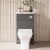 Hudson Reed Fusion Compact WC Unit with Polymarble Worktop 500mm Wide - Anthracite Woodgrain