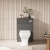 Hudson Reed Fusion Compact WC Unit with Coloured Worktop 600mm Wide - Anthracite Woodgrain