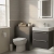 Hudson Reed Fusion Compact WC Unit with Coloured Worktop 600mm Wide - Gloss Grey