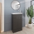 Hudson Reed Fusion Compact Vanity Unit with Basin 500mm Wide - Gloss Grey