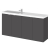 Hudson Reed Fusion Compact Wall Hung 4-Door Vanity Unit with Polymarble Basin 1000mm Wide - Gloss Grey
