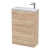 Hudson Reed Fusion Compact Floor Standing 2-Door Vanity Unit with Basin 600mm Wide - Bleached Oak | Thumbnail Image