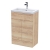 Hudson Reed Fusion Floor Standing 2-Door Vanity Unit with Basin 600mm Wide - Bleached Oak | Thumbnail Image