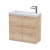 Hudson Reed Fusion Wall Hung 2-Door Vanity Unit with Compact Basin 600mm Wide - Bleached Oak | Thumbnail Image