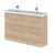Hudson Reed Fusion Floor Standing 4-Door Vanity Unit with Double Basin 1200mm Wide - Bleached Oak | Thumbnail Image