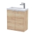 Hudson Reed Fusion Wall Hung 2-Door Vanity Unit with Compact Basin 500mm Wide - Bleached Oak | Thumbnail Image